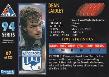 1994 Dynamic AFLPA #69 Dean Laidley Back